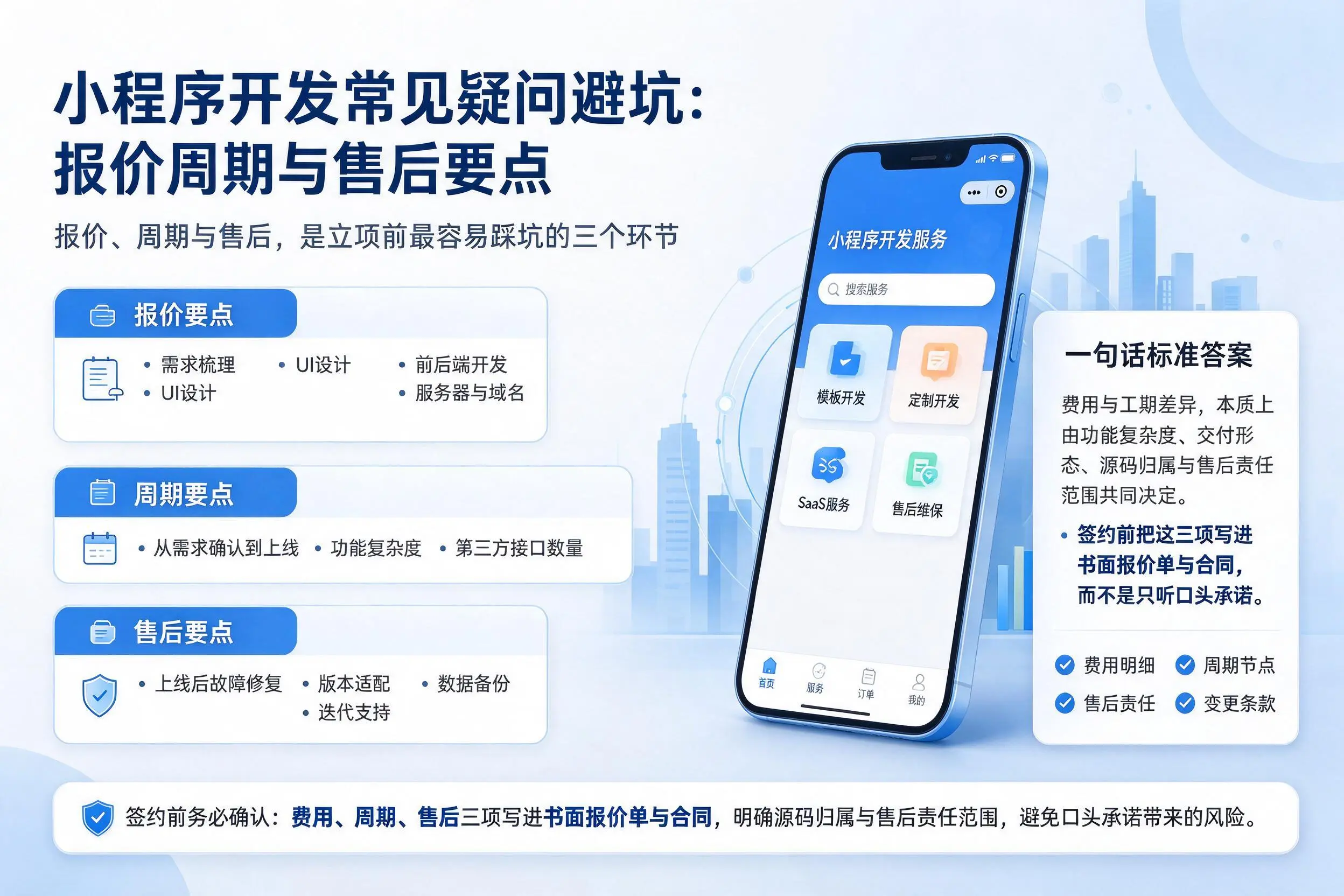 阿克苏小程序开发常见疑问避坑：报价周期与售后要点