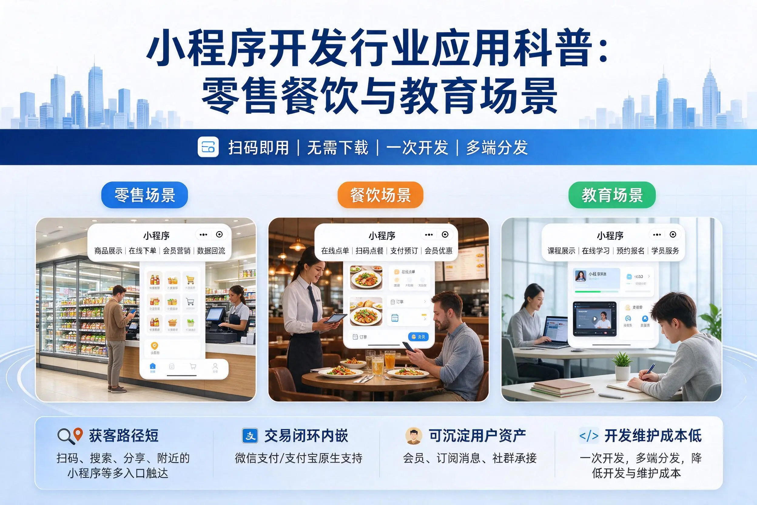 阿克苏小程序开发行业应用科普:零售餐饮与教育场景