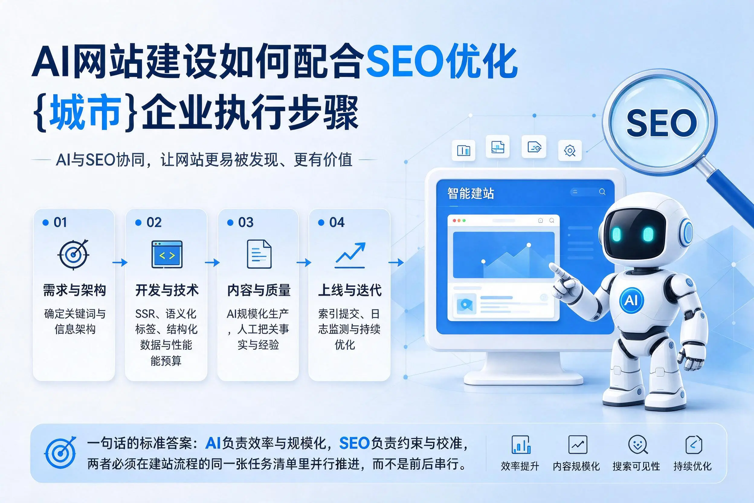 AI网站建设如何配合SEO优化，阿克苏企业执行步骤