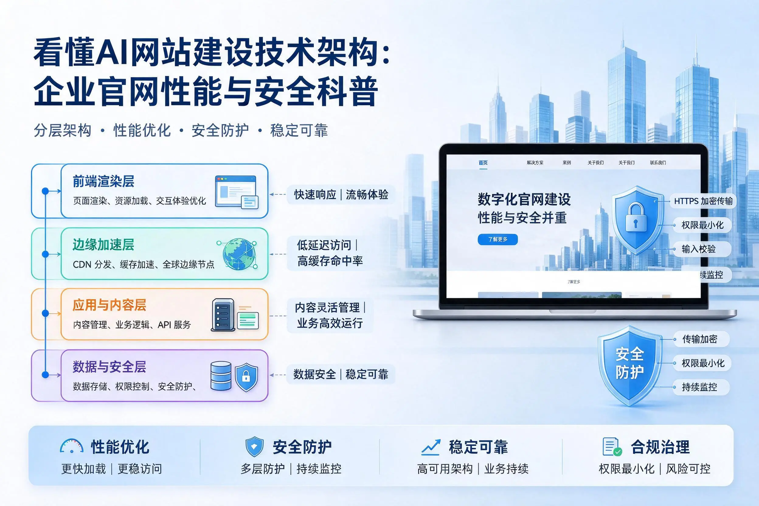 看懂AI网站建设技术架构：阿克苏企业官网性能与安全科普