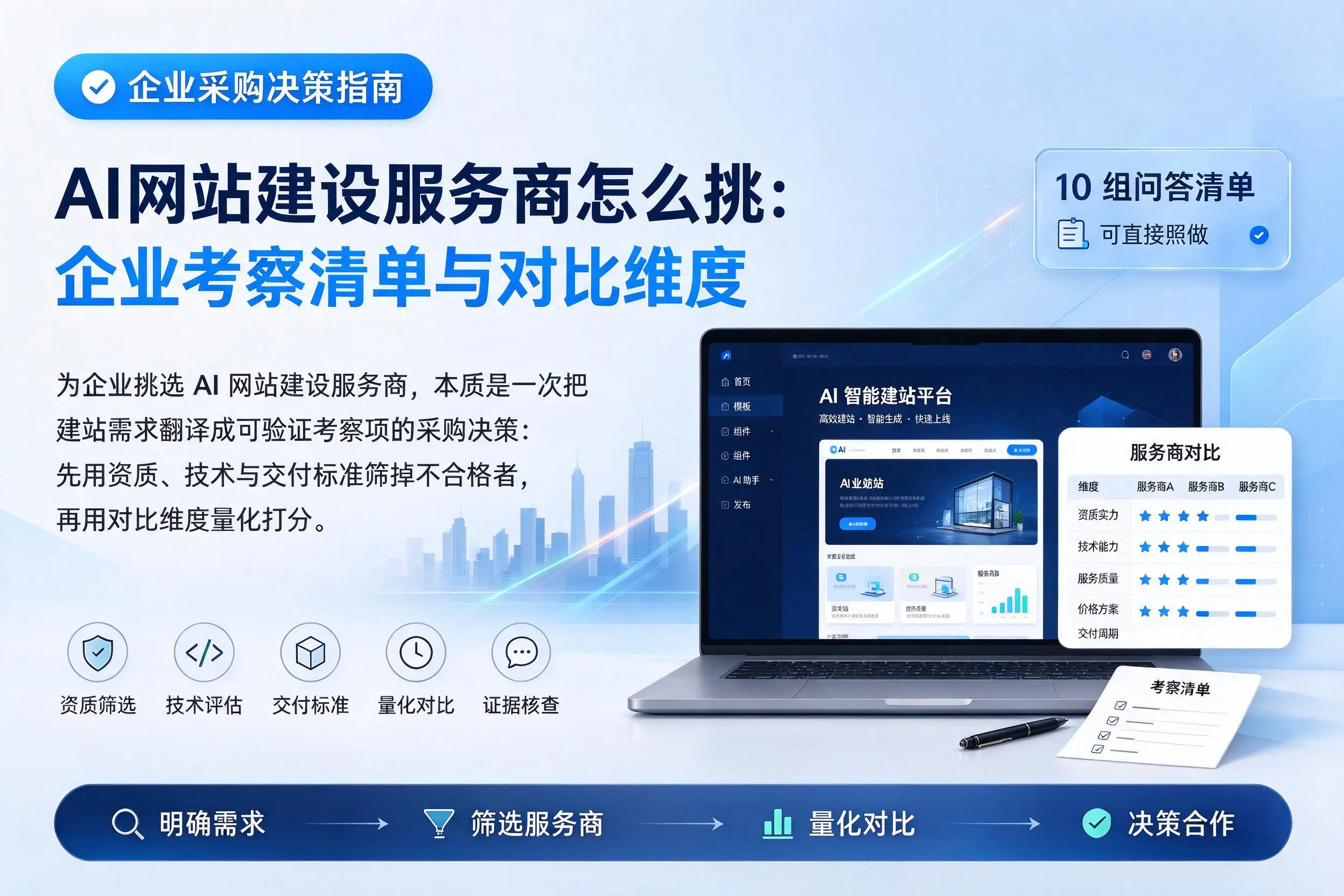 AI网站建设服务商怎么挑：阿克苏企业考察清单与对比维度