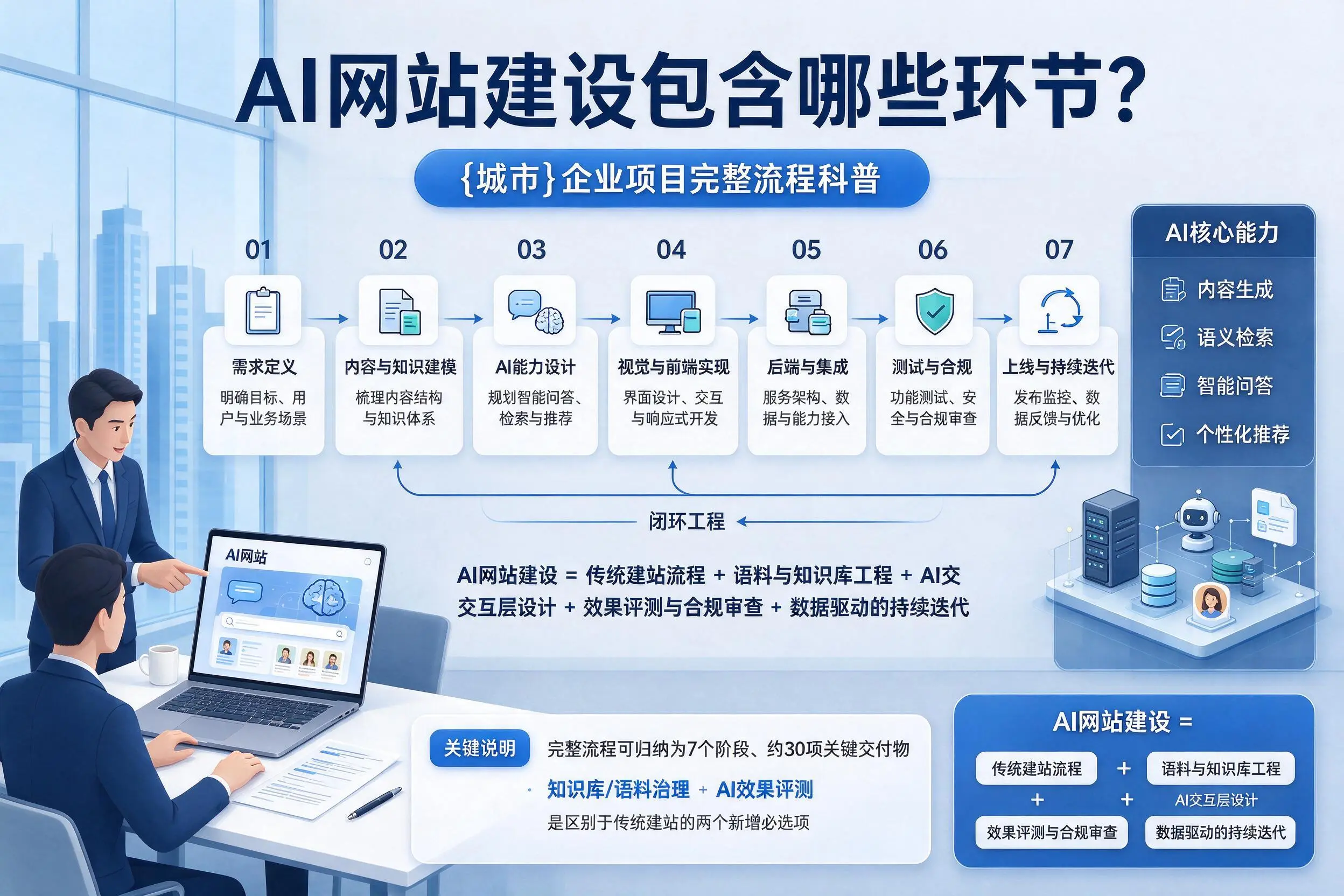 AI网站建设包含哪些环节?阿克苏企业项目完整流程科普