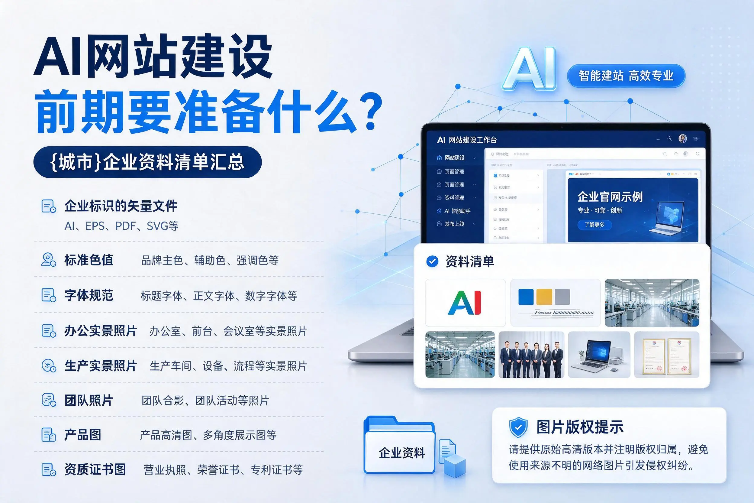 AI网站建设前期要准备什么?阿克苏企业资料清单汇总