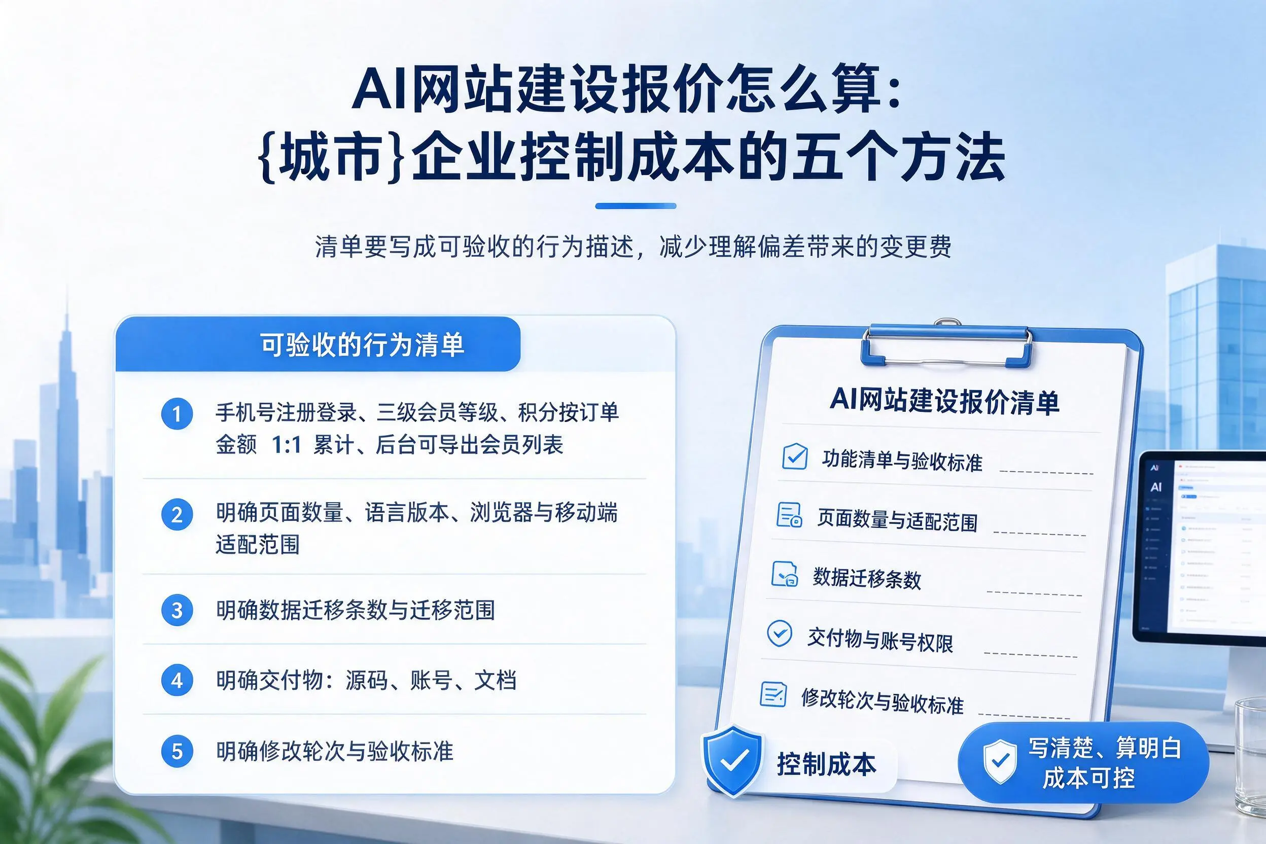 AI网站建设报价怎么算：阿克苏企业控制成本的五个方法
